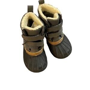 Gymboree Duck Snow Boots Toddler Unisex Winter Boots Size 5 Gray & Black Velcro